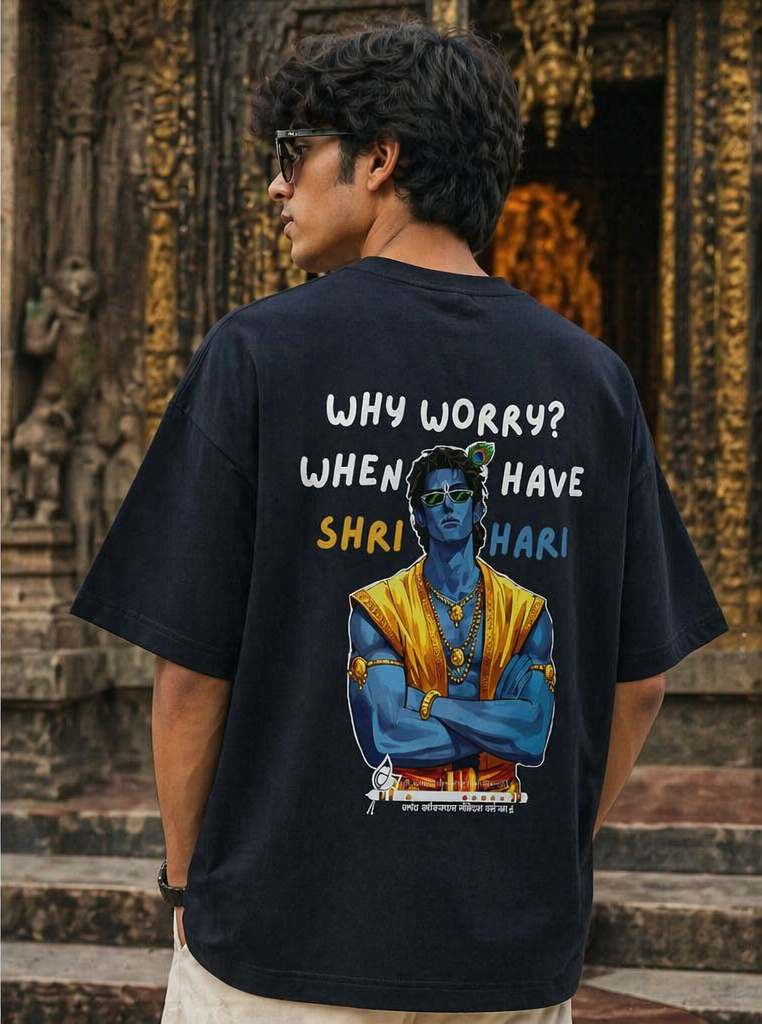 Lord Krishna Aura Oversized T-Shirt